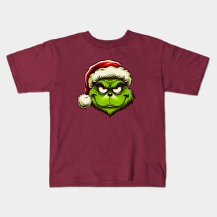 When the Grinch Gets Festive: Funny 'Grumpy Claus' Tee Kids T-Shirt